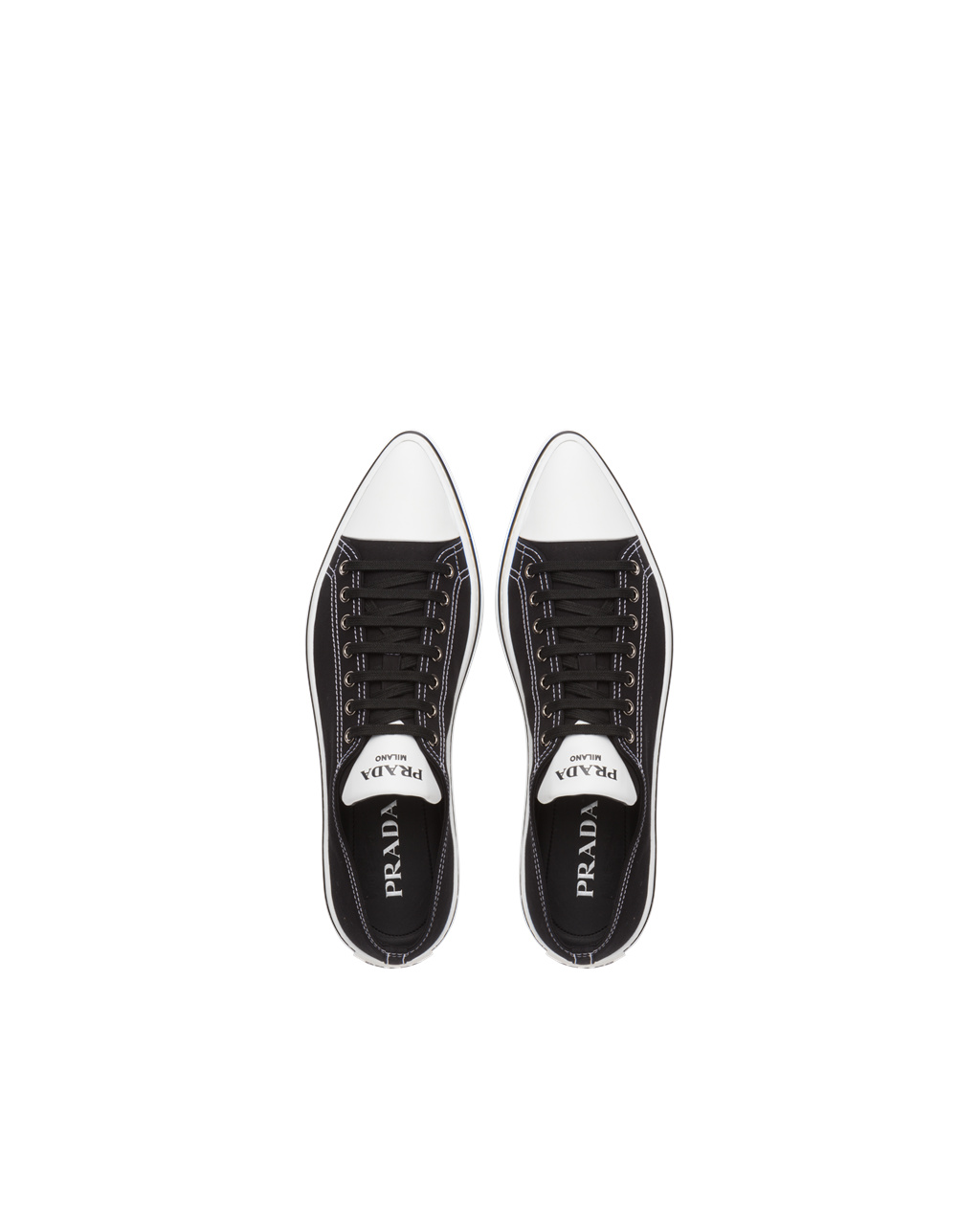 Prada Bavlnene Gabardine Pointy Sneakers Čierne | ODHVIU864