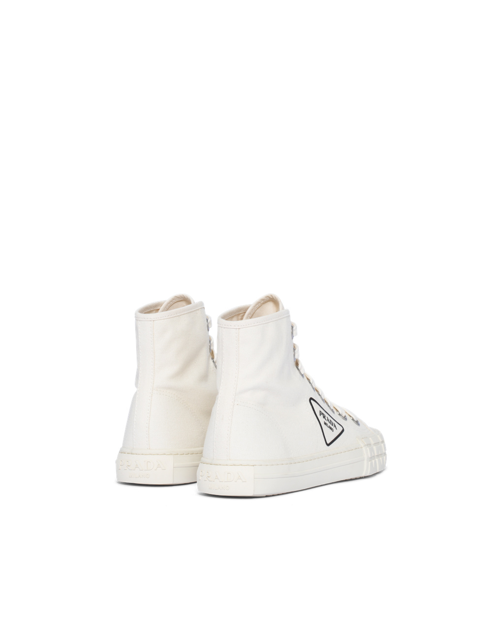 Prada Bavlnene Platene High-top Sneakers Ivory | DECLXQ750