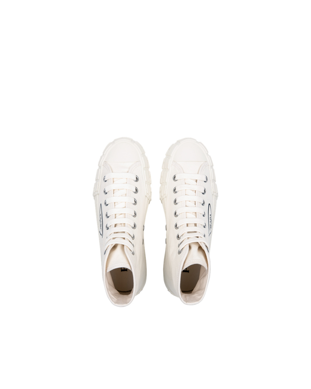 Prada Bavlnene Platene High-top Sneakers Ivory | DECLXQ750