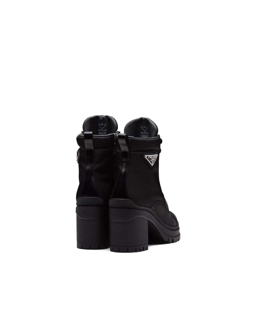 Prada Brushed Kozene And Nylon Laced Booties Čierne | NMVLEA032