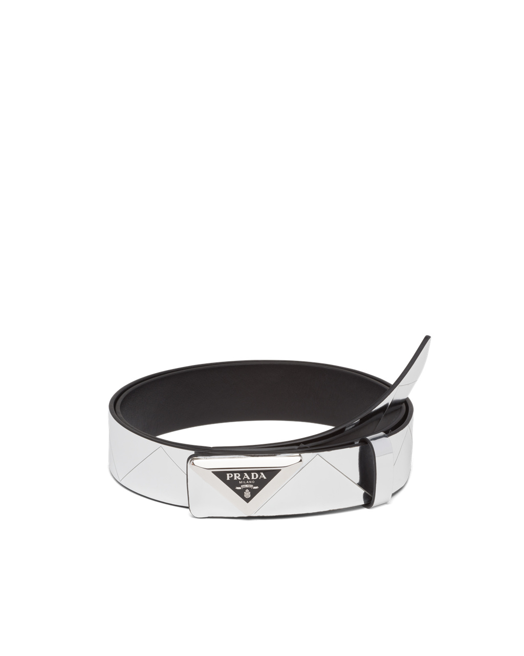 Prada Brushed Kozene Belt Strieborne | YFKQOX731