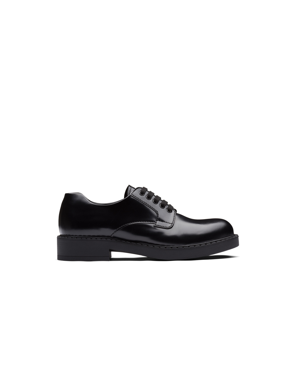 Prada Brushed Kozene Derby Shoes Čierne | HNZLAK762