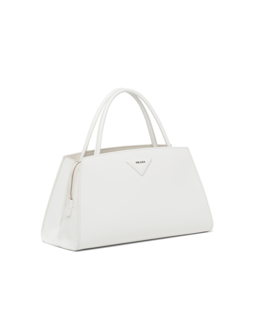 Prada Brushed Kozene Handbag Biele | IKQBJY480