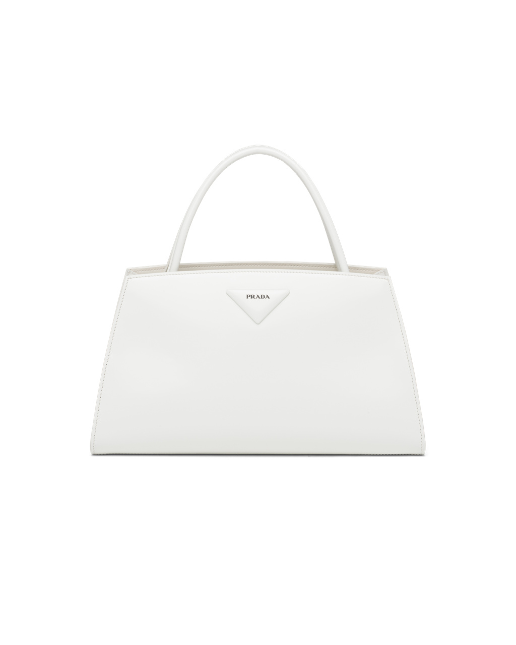 Prada Brushed Kozene Handbag Biele | IKQBJY480