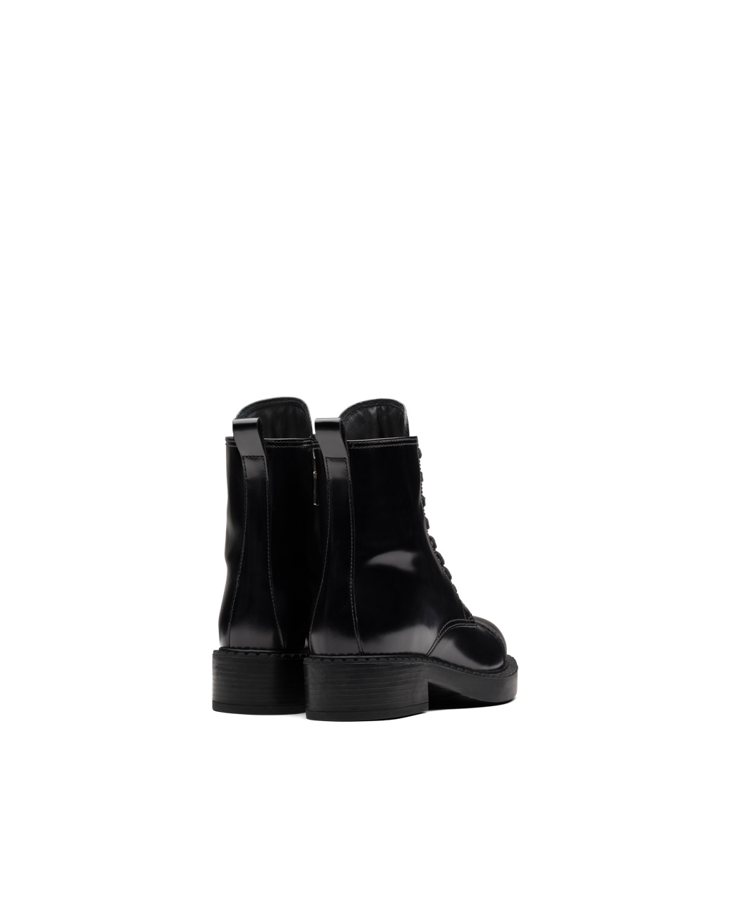 Prada Brushed Kozene Laced Booties Čierne | AWZXBP956