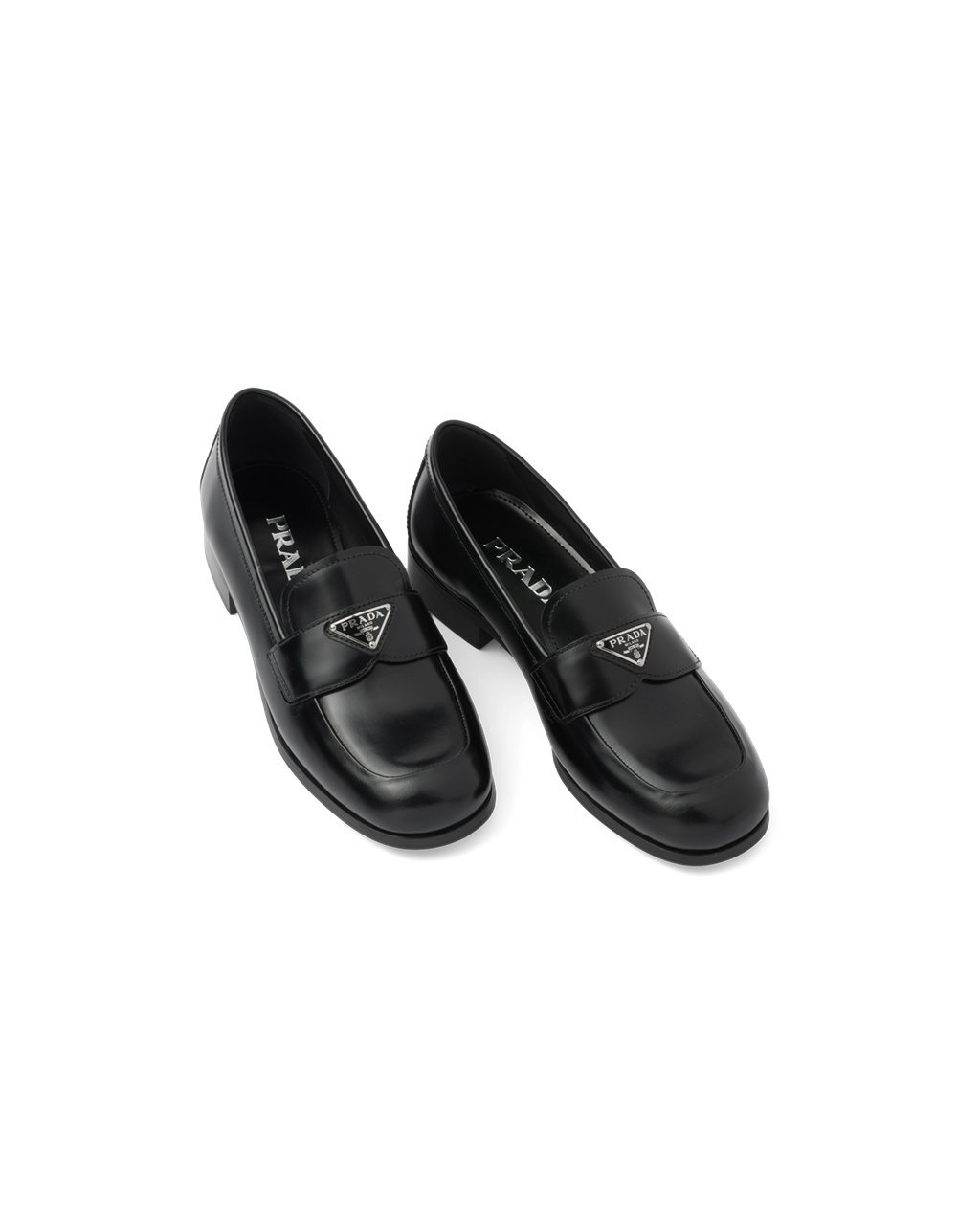 Prada Brushed Kozene Loafers Čierne | FXLUCN819