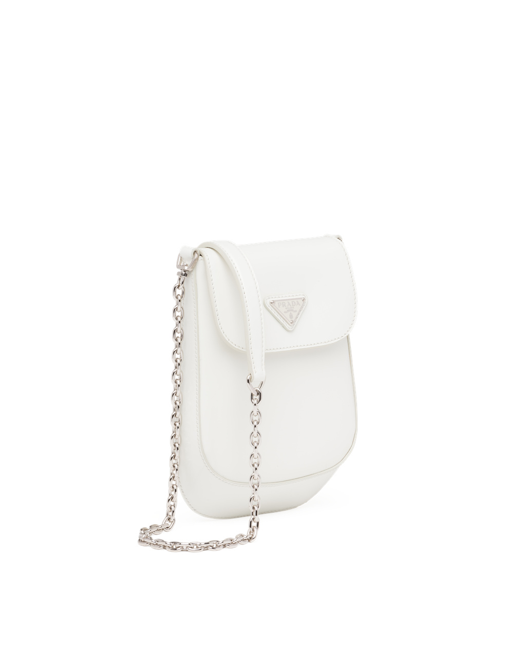 Prada Brushed Kozene Mini-bag Biele | KJANCH461