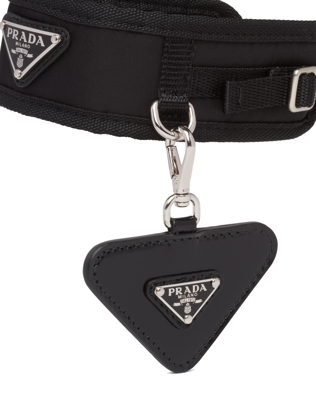 Prada Brushed Kozene Name Tag For Pet Čierne | LJQDAV273