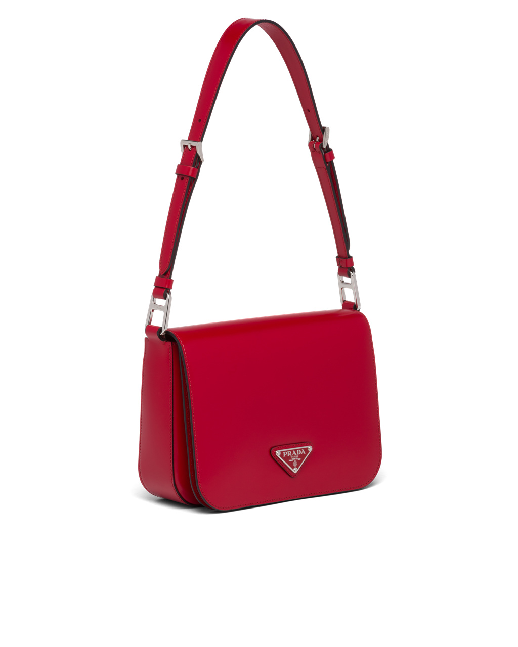 Prada Brushed Kozene Shoulder Bag Scarlet | ESROIG392