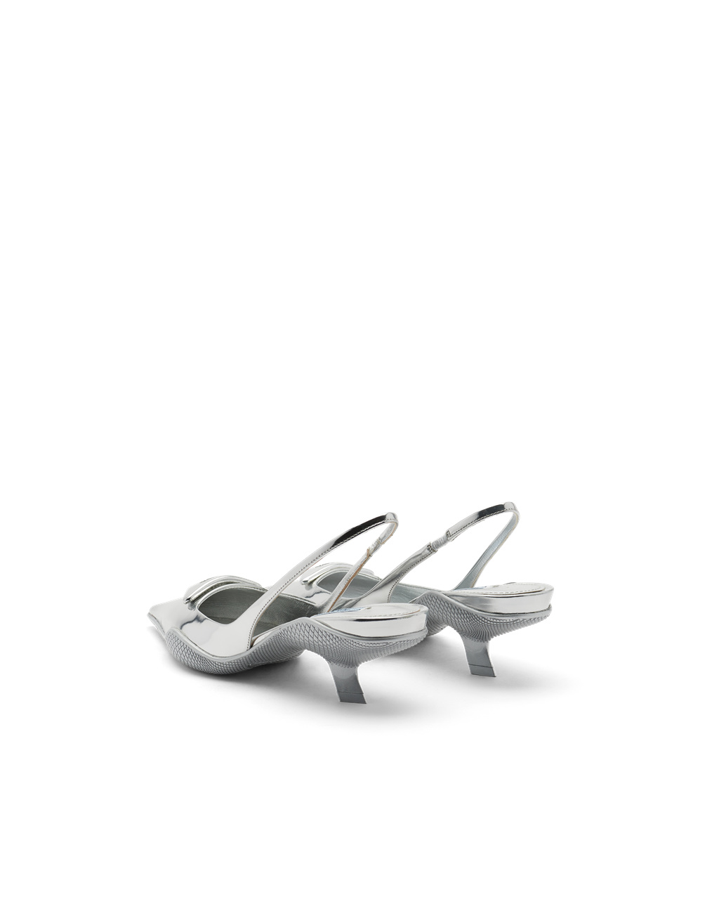 Prada Brushed Kozene Slingback Pumps Strieborne | JROLCB852