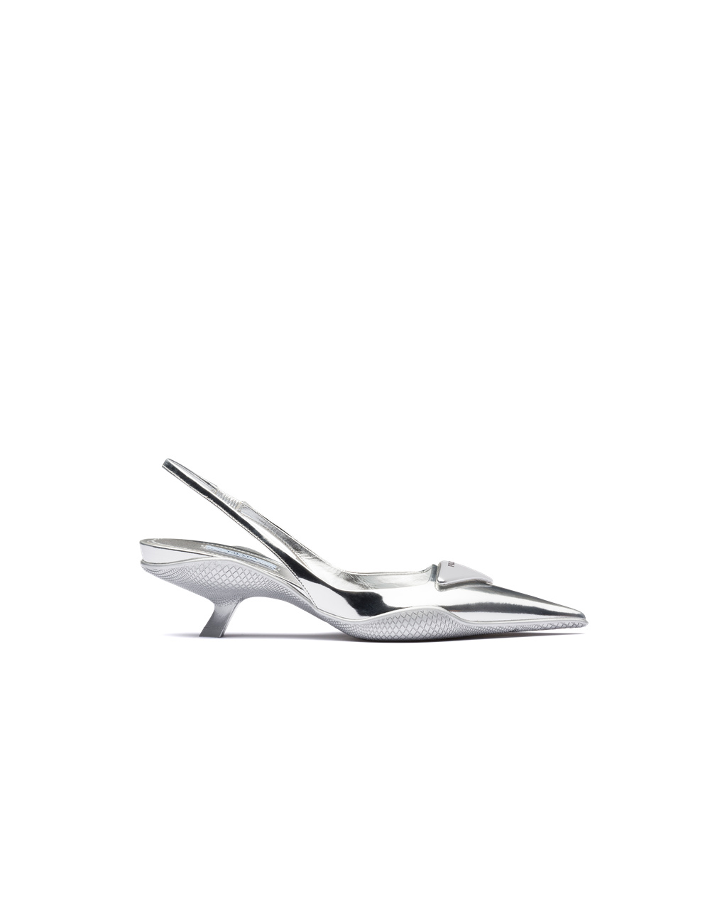 Prada Brushed Kozene Slingback Pumps Strieborne | JROLCB852