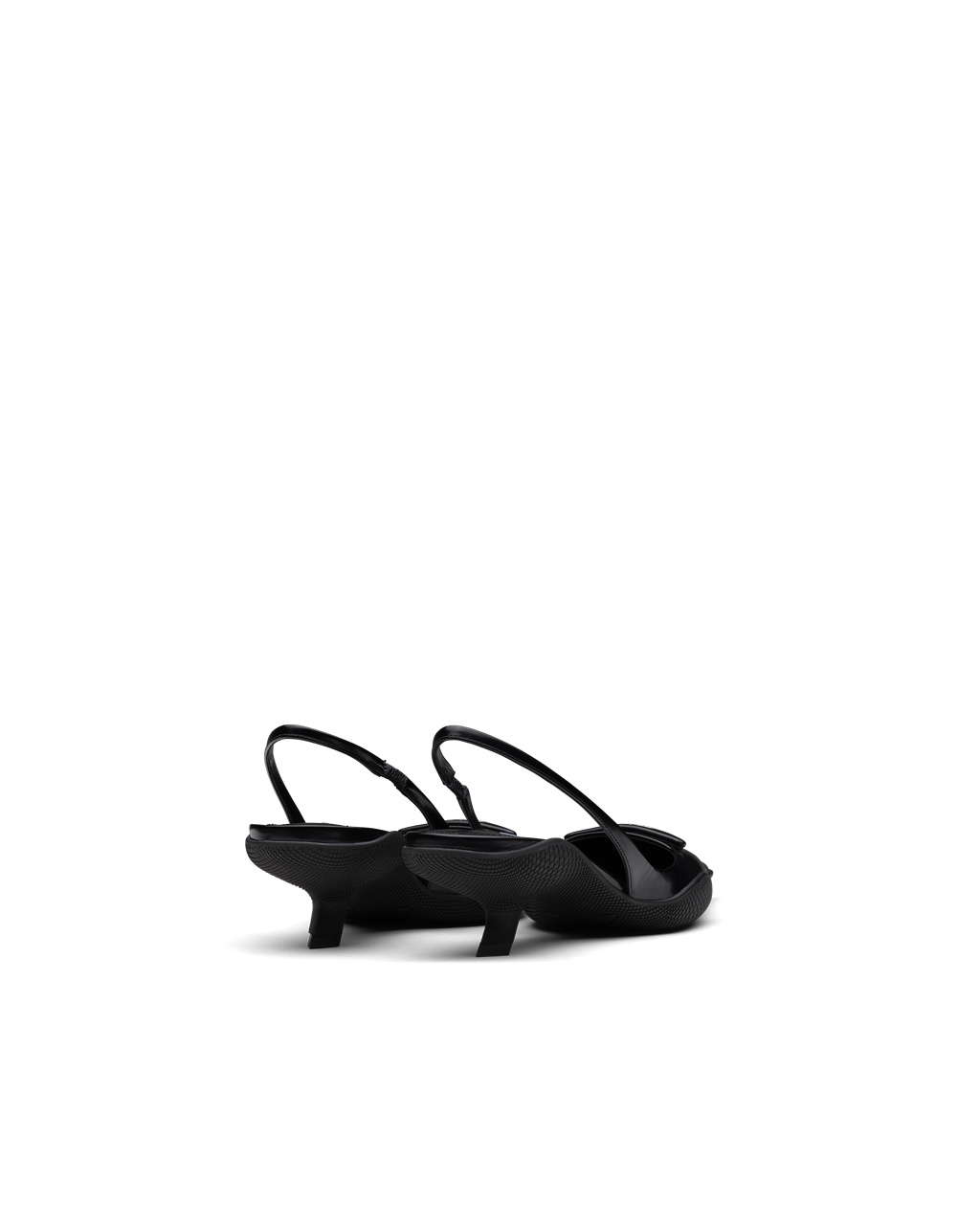 Prada Brushed Kozene Slingback Pumps Čierne | GPAJKM874