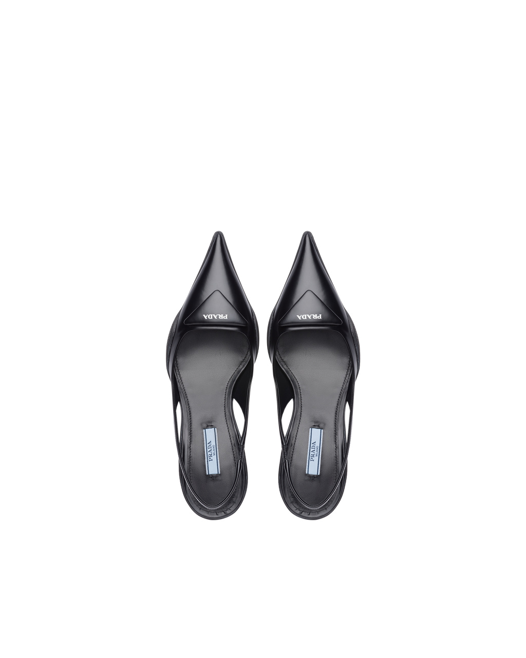 Prada Brushed Kozene Slingback Pumps Čierne | GPAJKM874