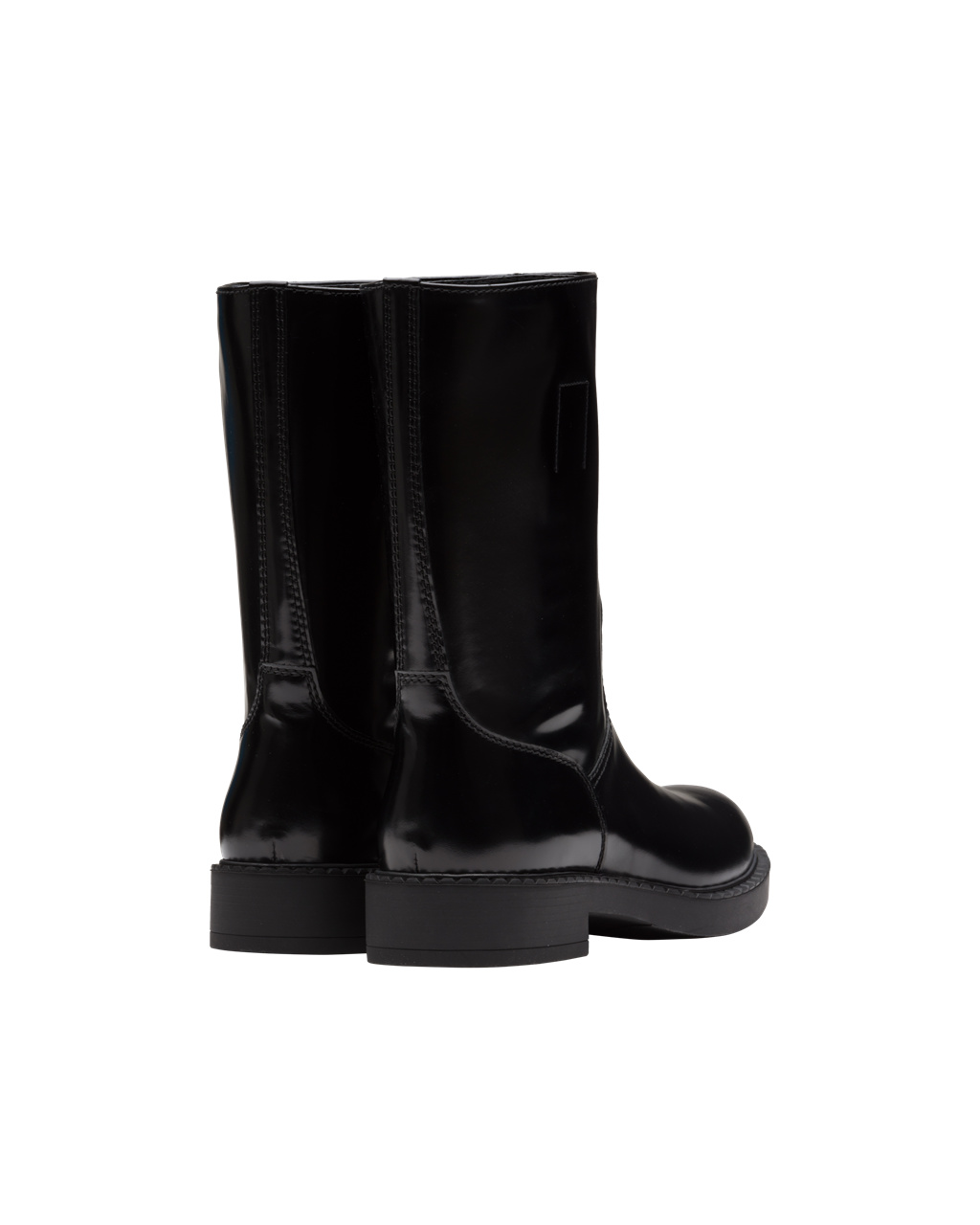 Prada Brushed Kozene Stredne-calf Boots Čierne | UXMDSL306