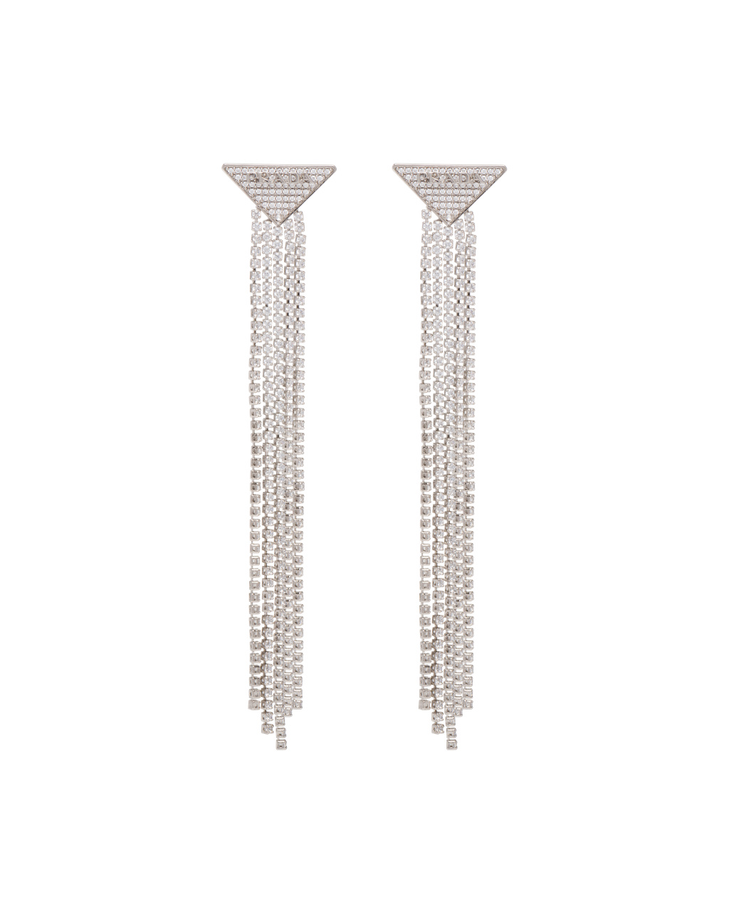 Prada Crystal Logo Jewels Zirconia Earrings Crystal | YREKMG342