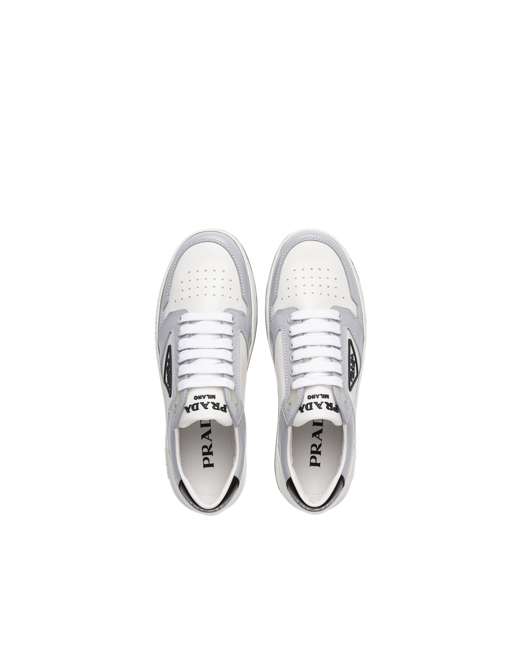 Prada District Perforated Kozene Sneakers Biele Modre | PBJGTI824