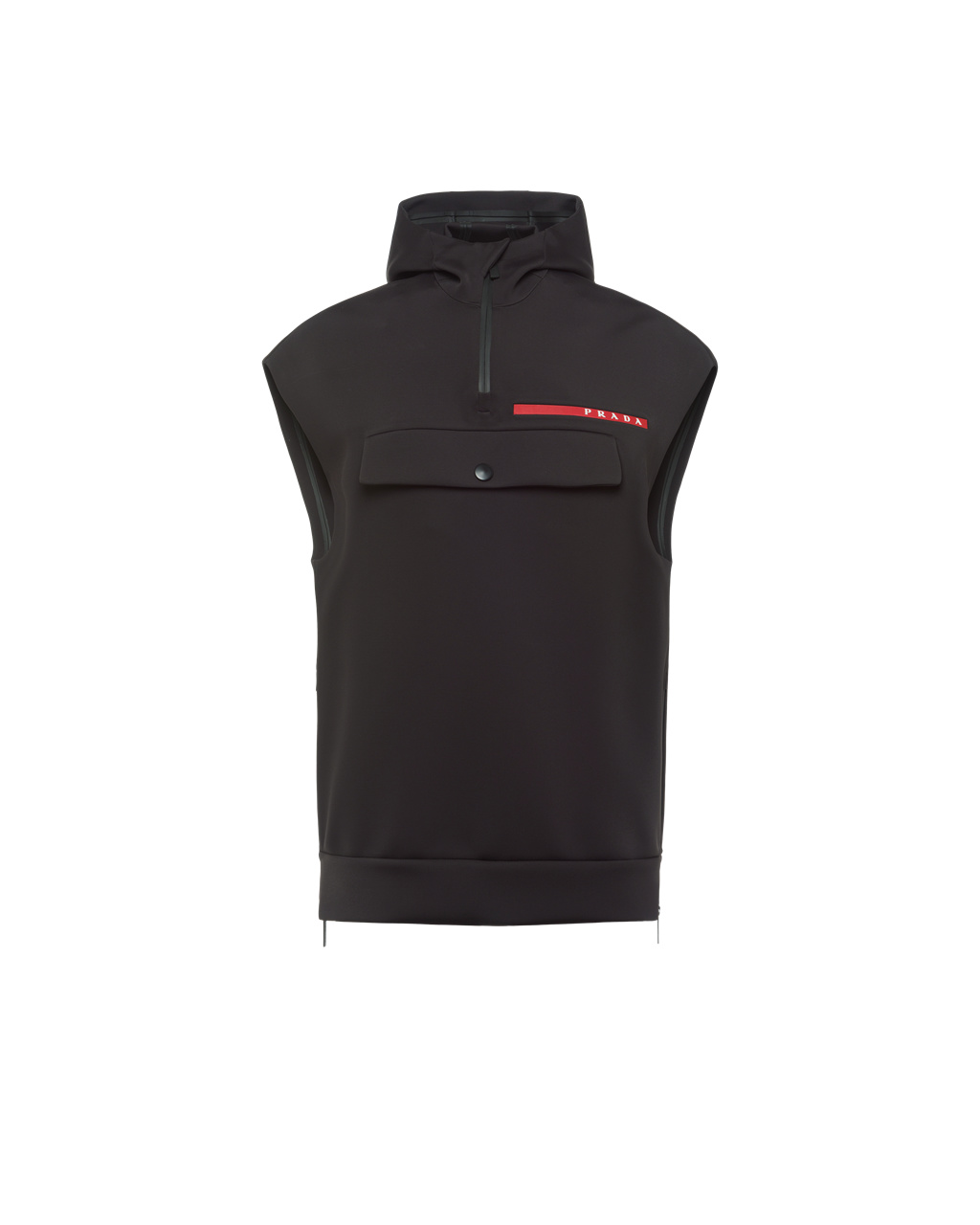 Prada Double Technical Jersey Hoodie Vest Čierne | GHIKUF218