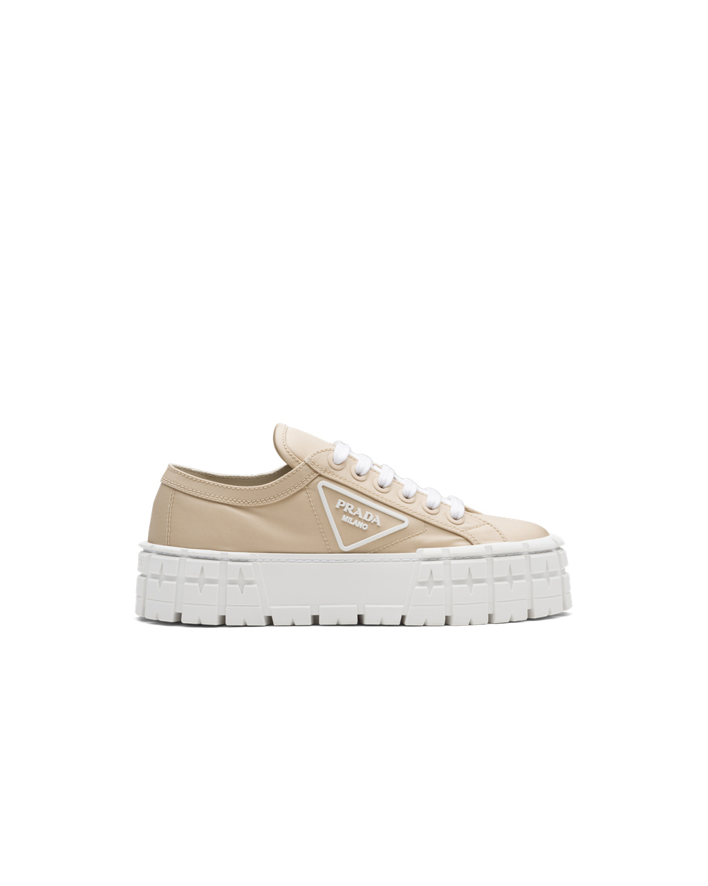 Prada Double Wheel Nylon Gabardine Sneakers Béžové | MRAJTW680