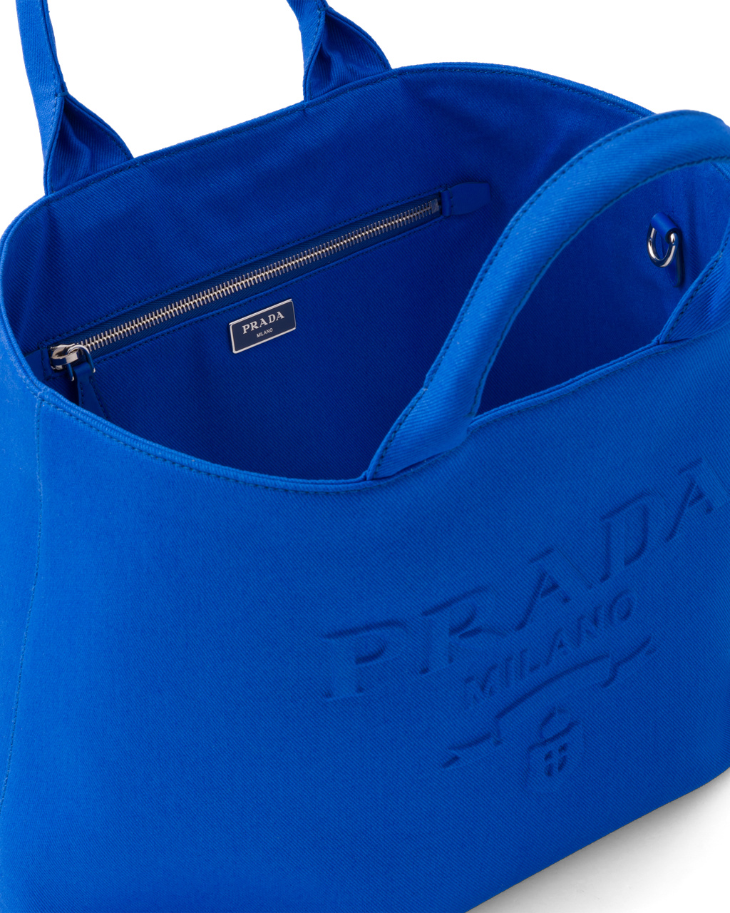 Prada Drill Tote Bag Svetlo Modre | INWEKL871