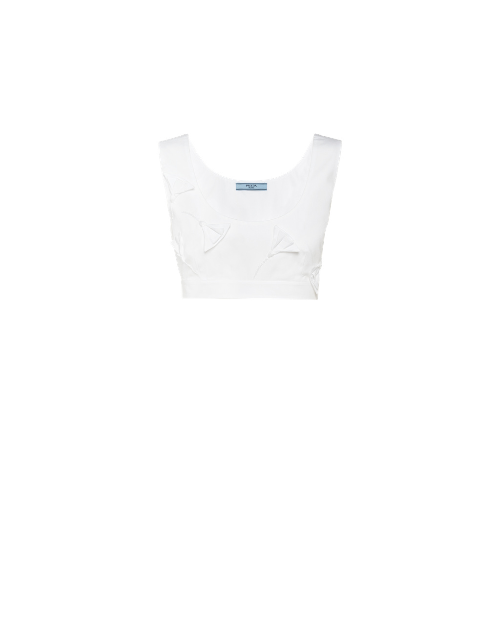 Prada Embroidered Poplin Top Biele | AKTLQF841