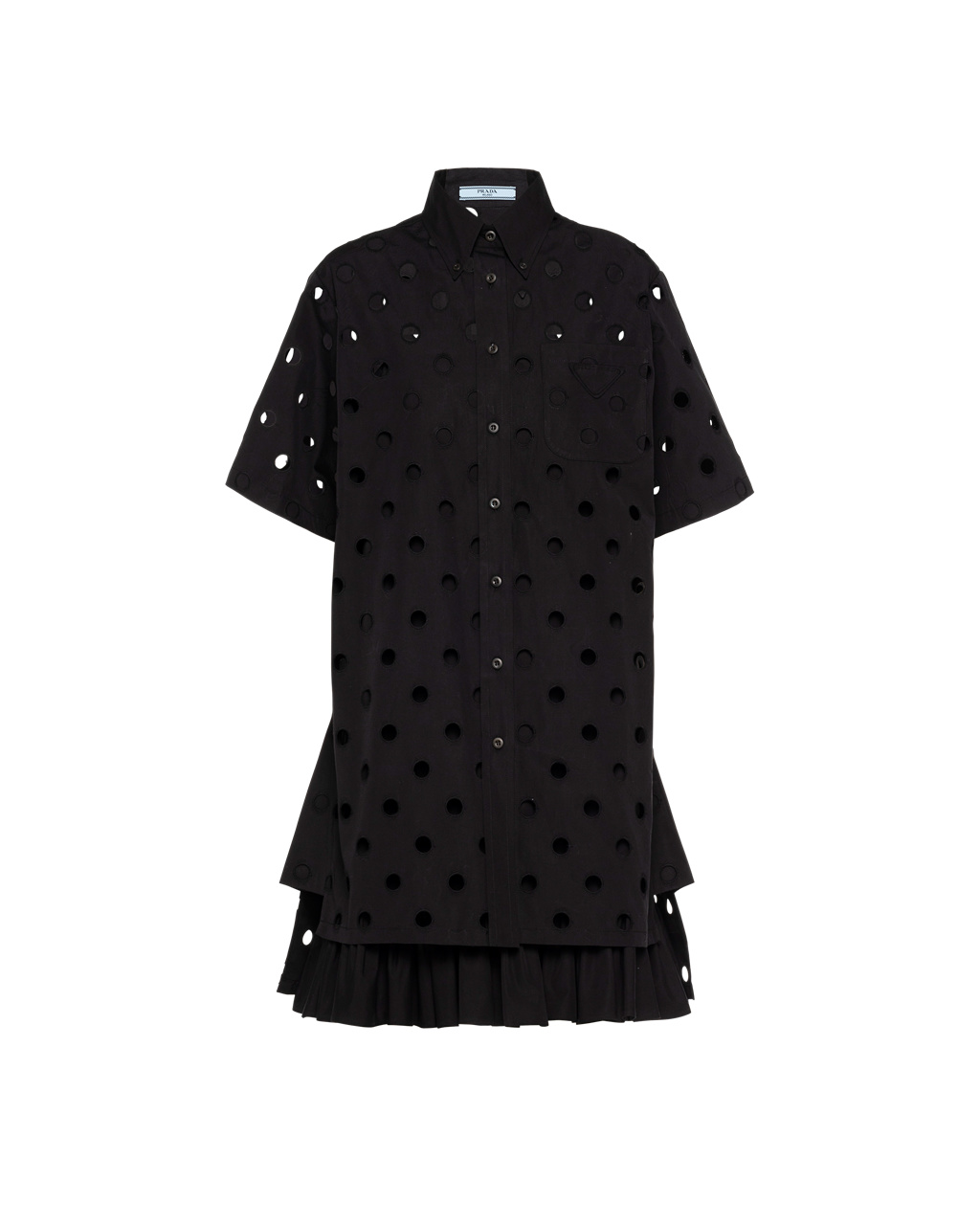 Prada Eyelet Cipkovane Poplin Minidress Čierne | KXMQDG024