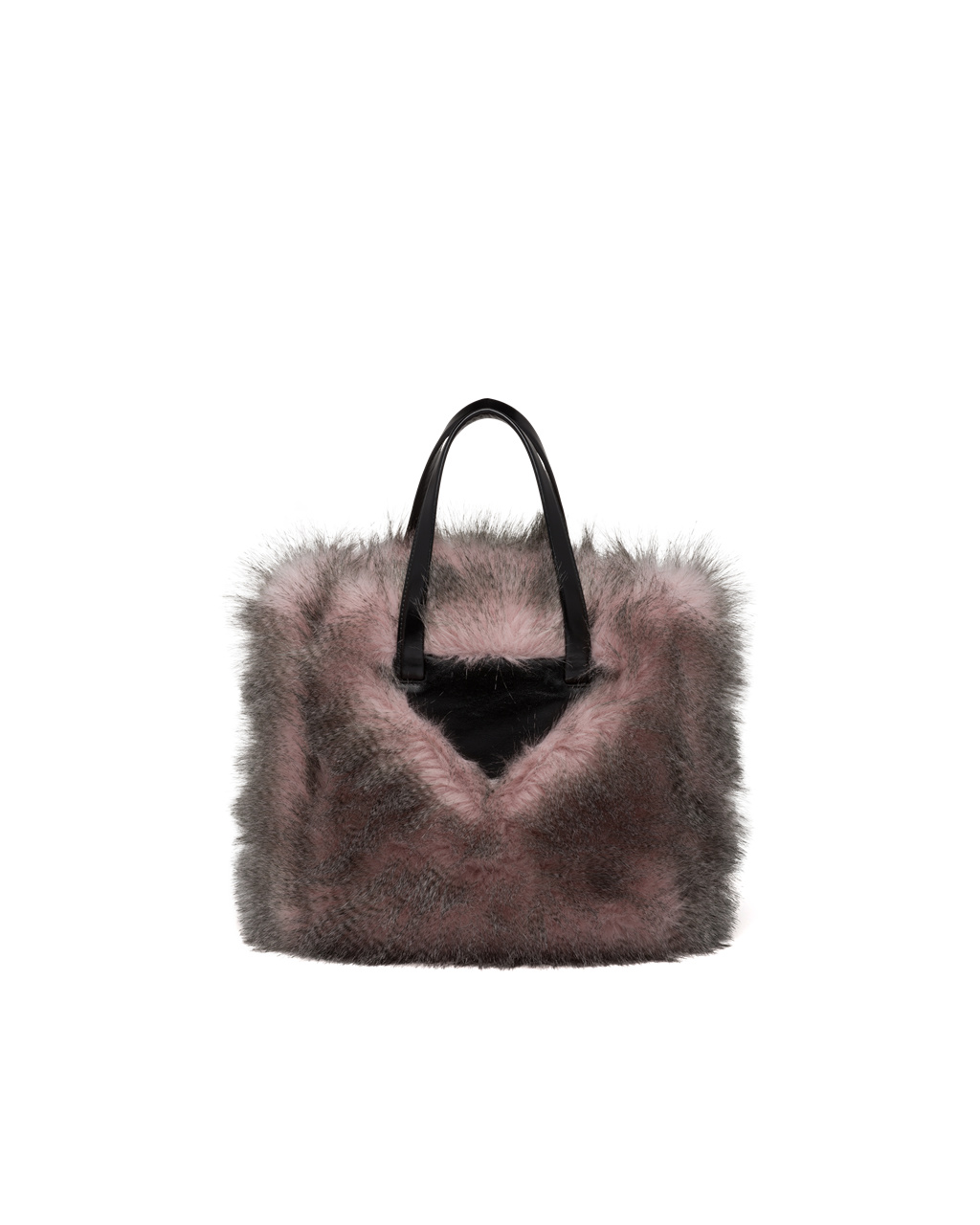 Prada Faux Fur Fabric Tote Bag Biele Čierne | MGLPAS461