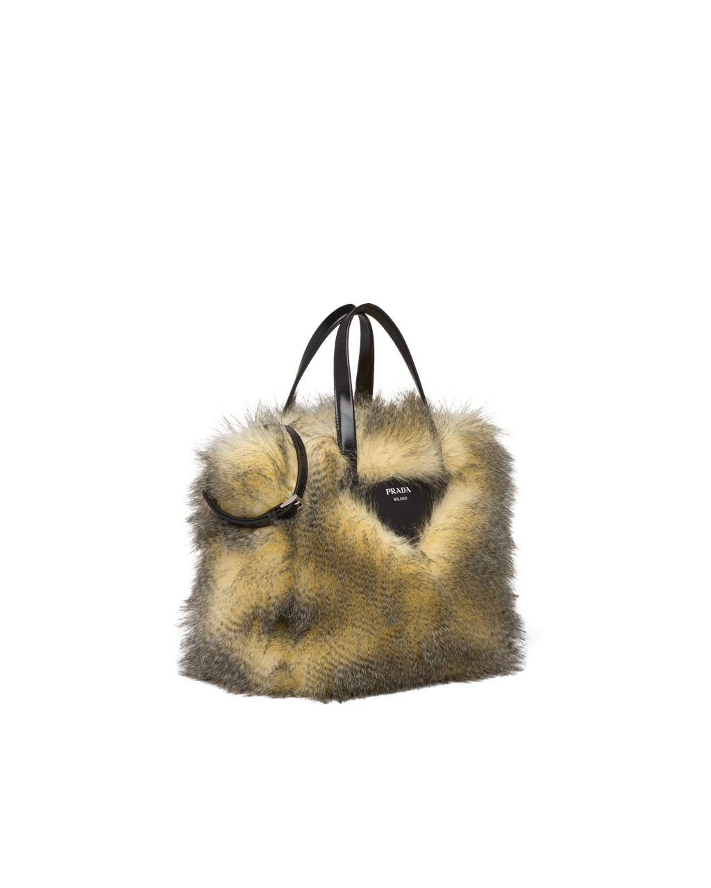 Prada Faux Fur Fabric Tote Bag Žlté Čierne | MVSRWA846