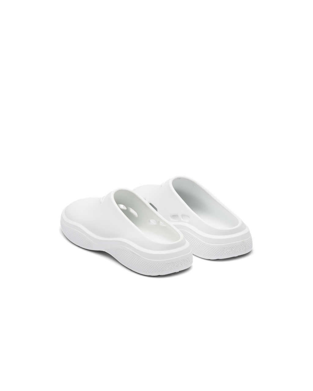 Prada Foam Rubber Mules Biele | BZPWLC703