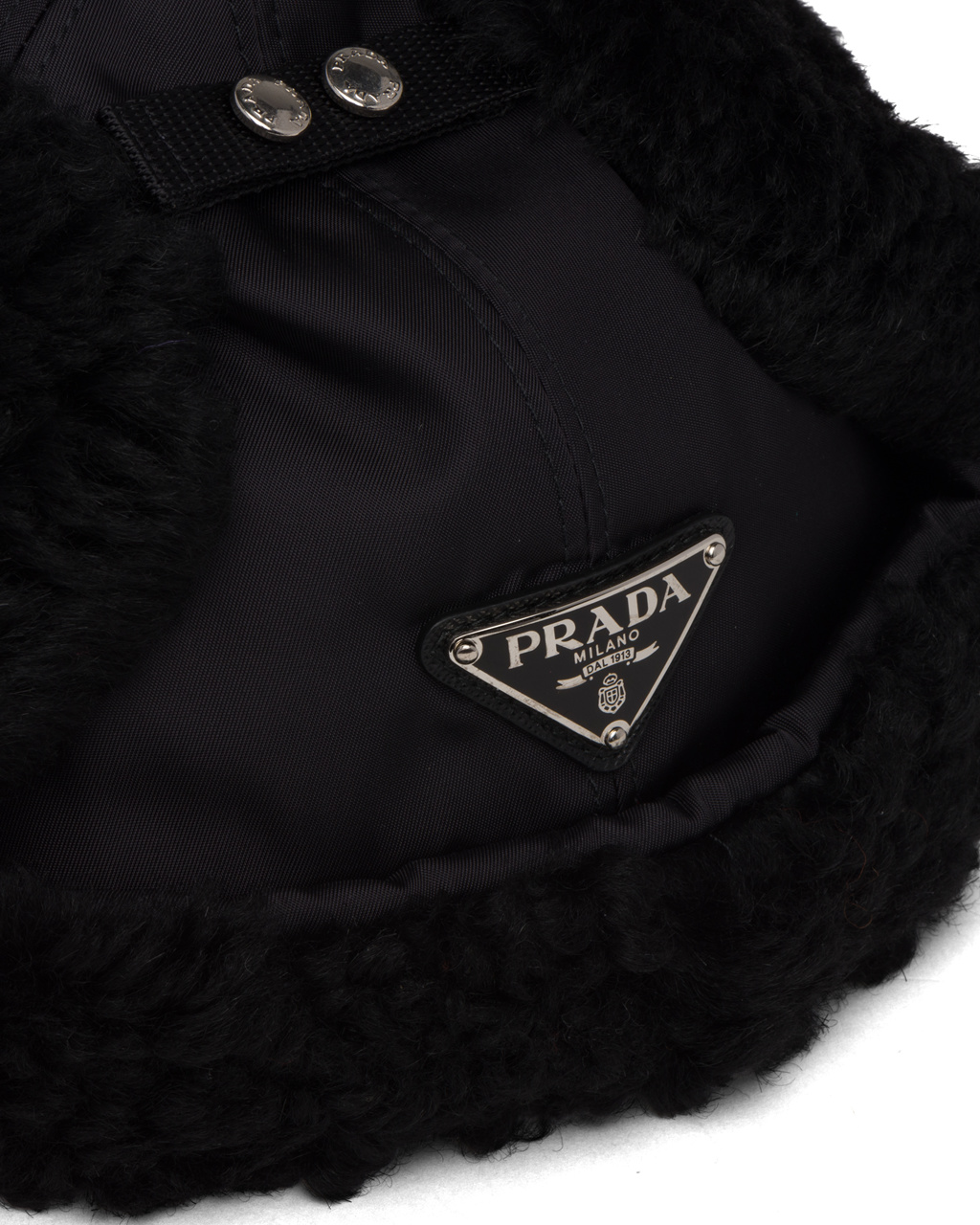 Prada Fur-trimmed Nylon Hat Čierne | DJVLYQ362