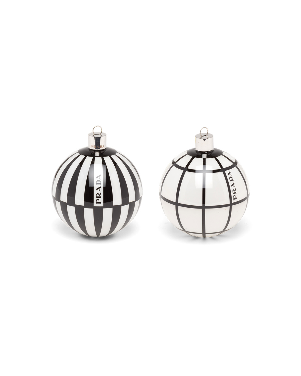 Prada Glass Christmas Ornament Set Biele Čierne | IKMBXE934