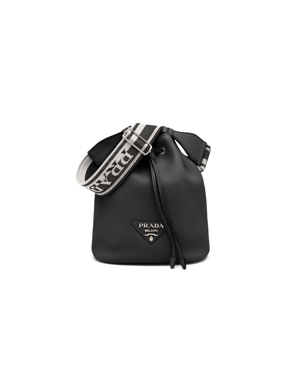 Prada Kozene Bucket Bag Čierne | EQCDLG892