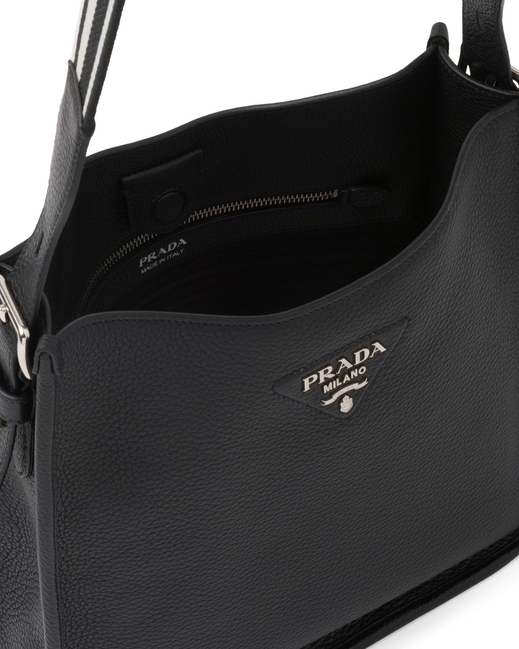 Prada Kozene Hobo Bag Čierne | YGEIFX536