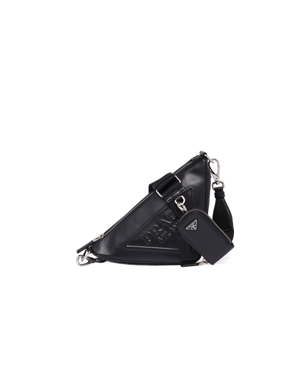 Prada Kozene Prada Triangle Shoulder Bag Čierne | XCNMWT493