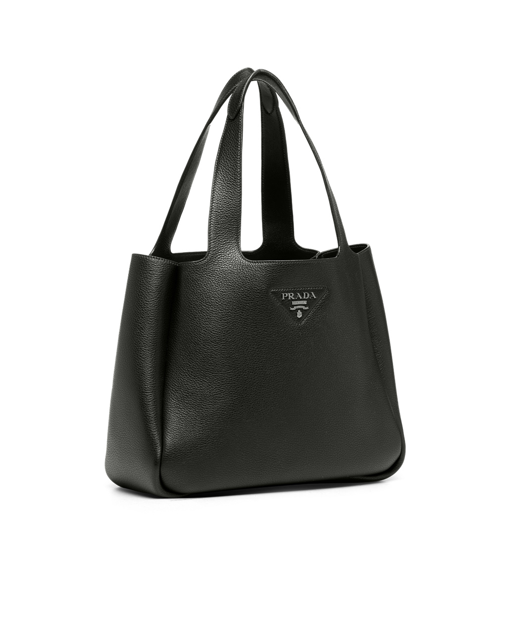 Prada Kozene Tote Čierne | PQWZLT537