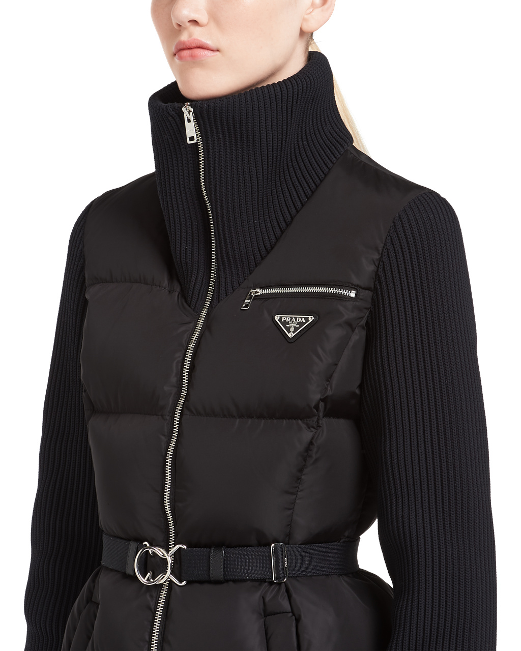 Prada Lahke Nylon Puffer Jacket Čierne | TSEUBW874