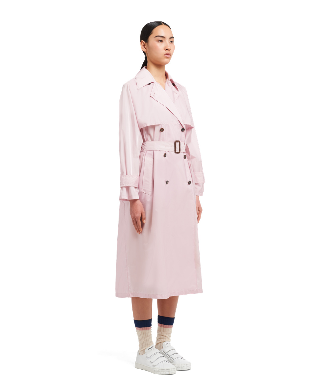 Prada Lahke Nylon Trench Coat Opaline | CYJPHD913