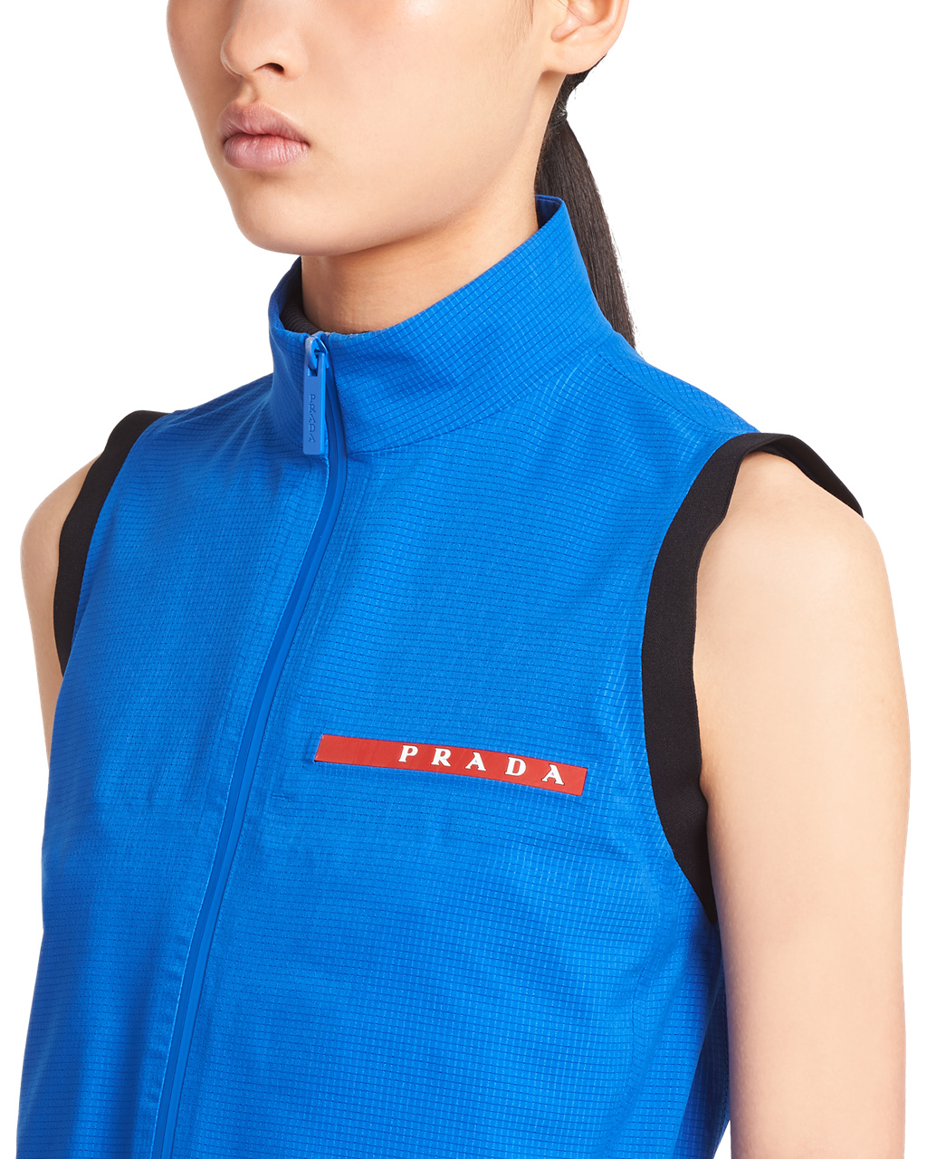 Prada Light Bi-stretch Cropped Vest Modre | AFUBSH107