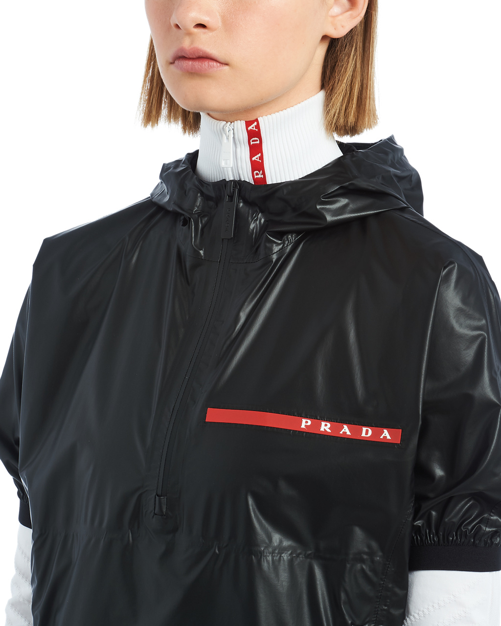 Prada Light Nylon Kratke-sleeved Jacket Čierne | TIMUWQ215