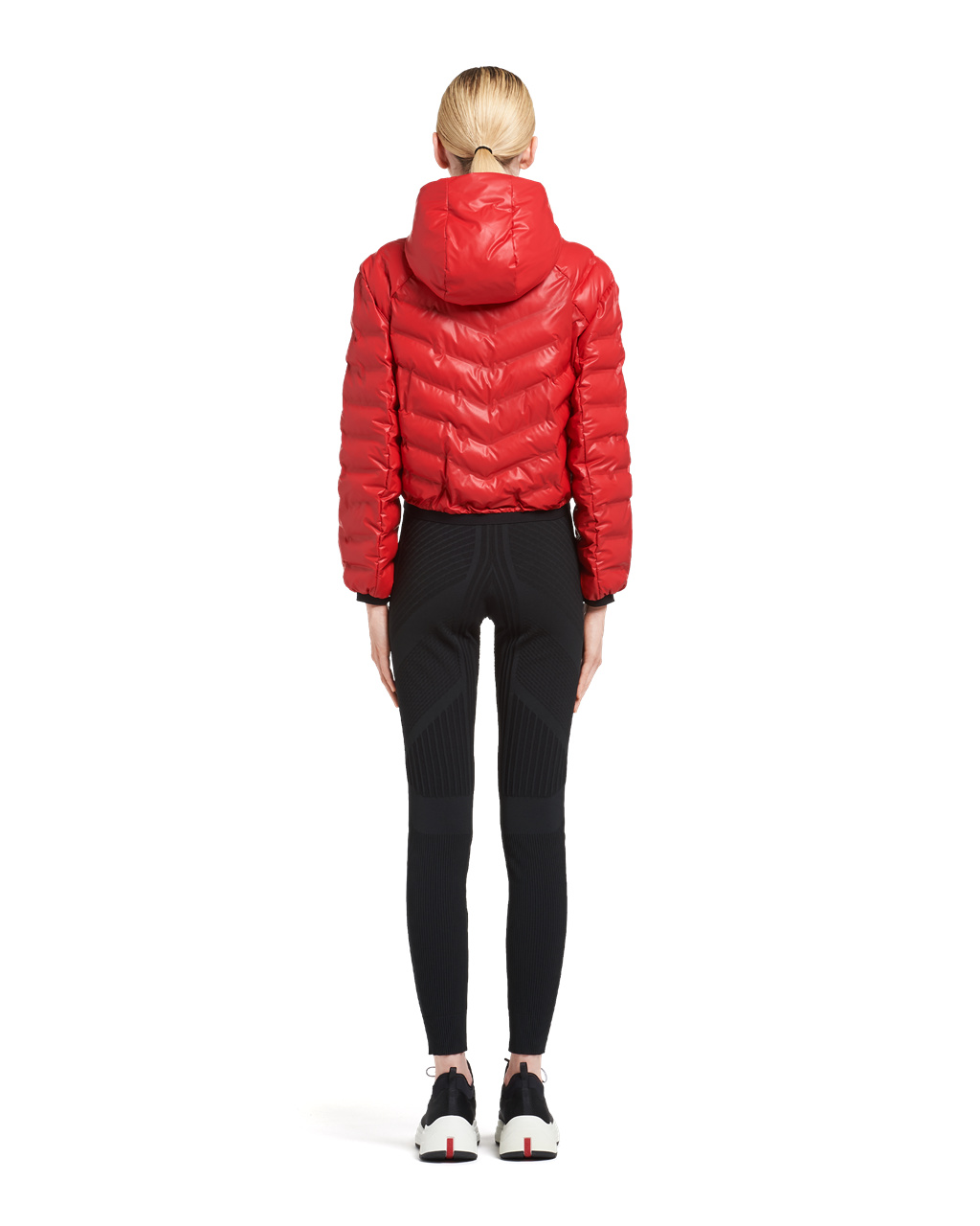 Prada Light Nylon S Kapucňou Puffer Jacket Červené | NAHVGD426