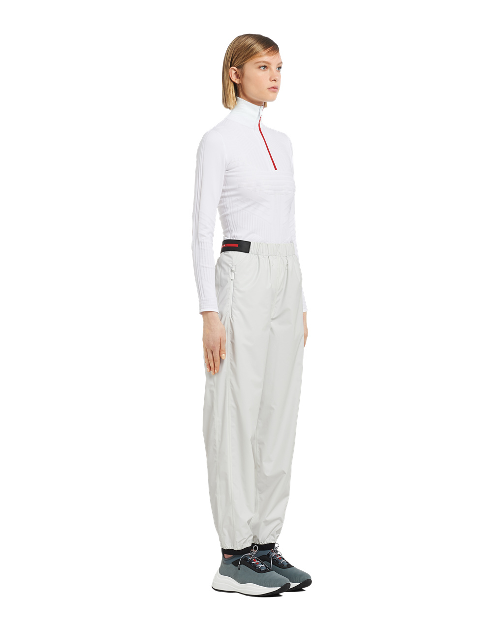 Prada Light Nylon Siroke Topanky-leg Pants Biele | XSCZAL162