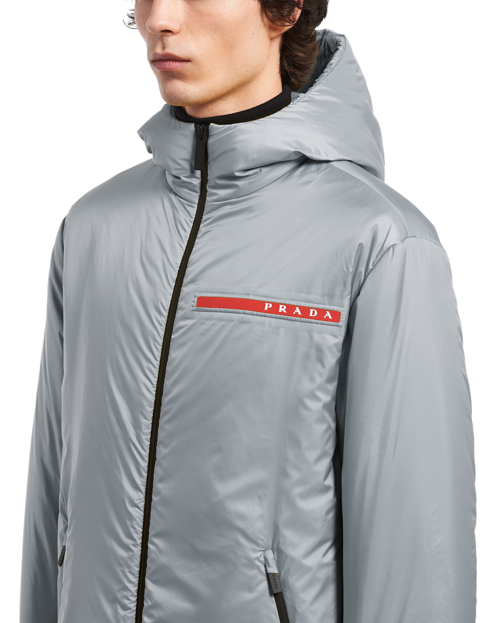 Prada Light Polyester Padded Jacket Aluminum | CITGON062