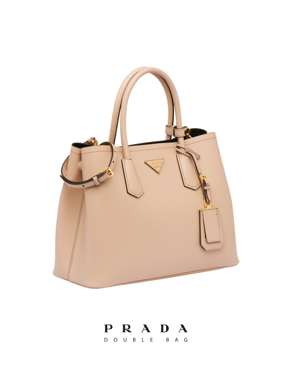 Prada Medium Saffiano Kozene Double Prada Bag Čierne | NEHZVG831