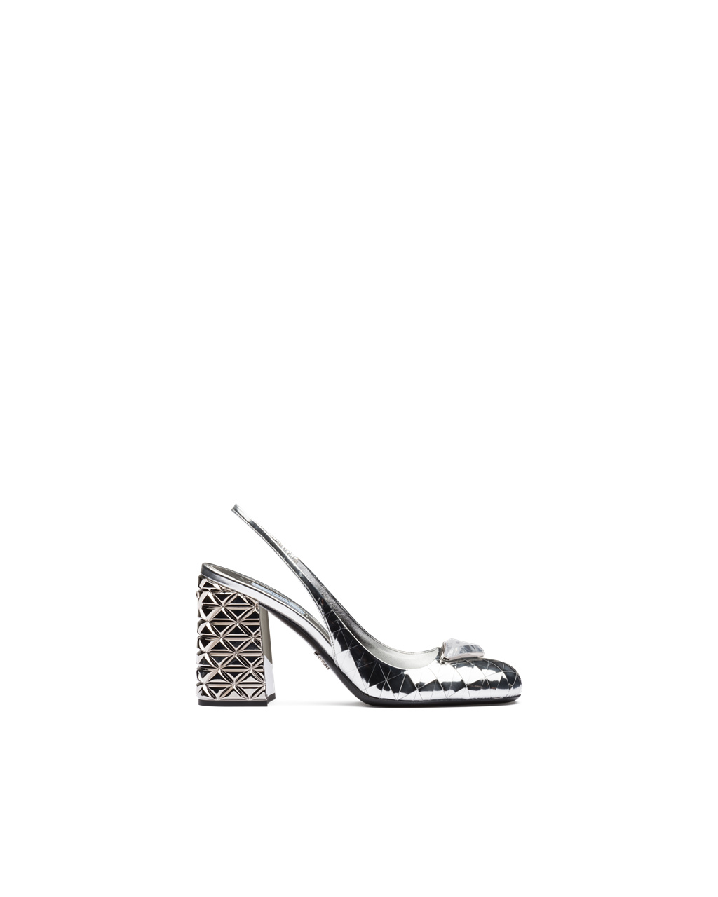 Prada Metallic Kozene Slingback Pumps Strieborne | AVGKNC318