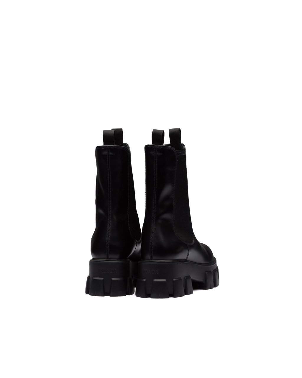 Prada Monolith Brushed Kozene Boots Čierne | ZPDUJG893