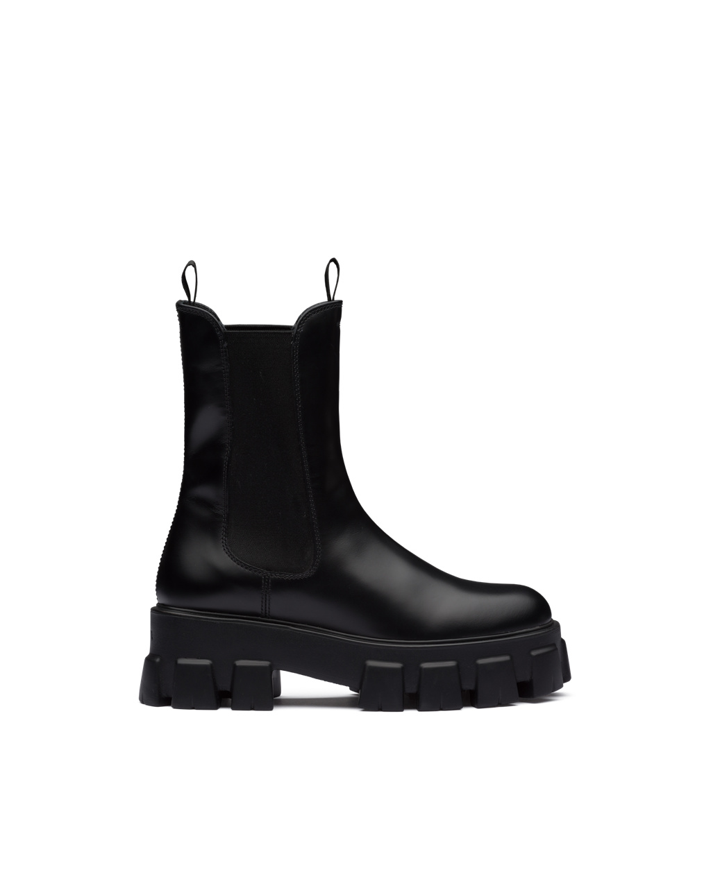 Prada Monolith Brushed Kozene Boots Čierne | ZPDUJG893