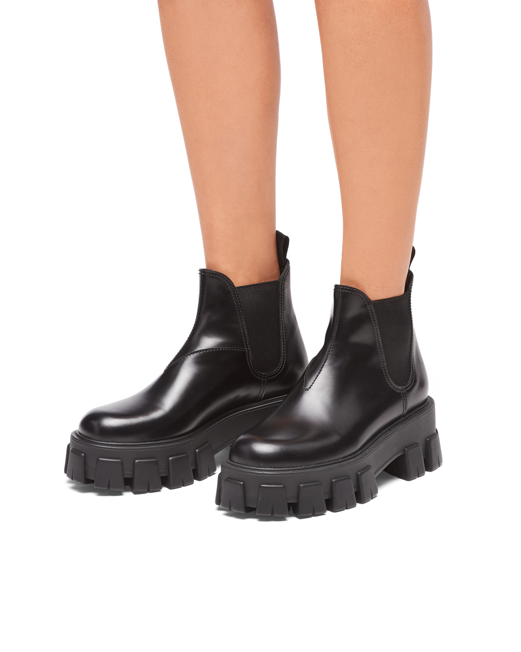 Prada Monolith Brushed Kozene Chelsea Boots Čierne | UKQBCI294