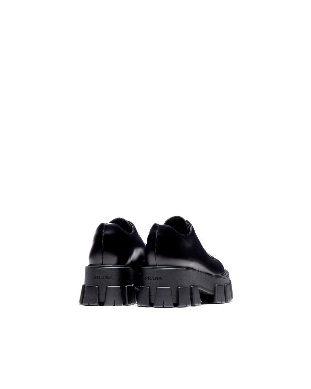 Prada Monolith Brushed Kozene Cipkovane-up Shoes Čierne | XUIFCV710