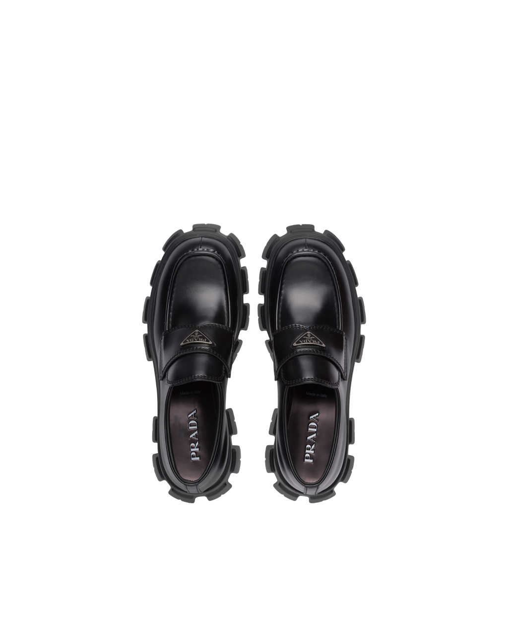 Prada Monolith Brushed Kozene Loafers Čierne | YLXDNT632