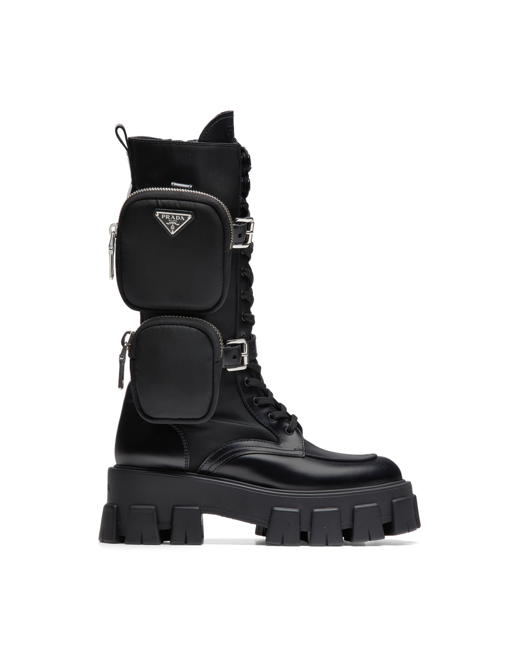 Prada Monolith Brushed Rois Kozene And Nylon Boots Čierne | HFTXJW572