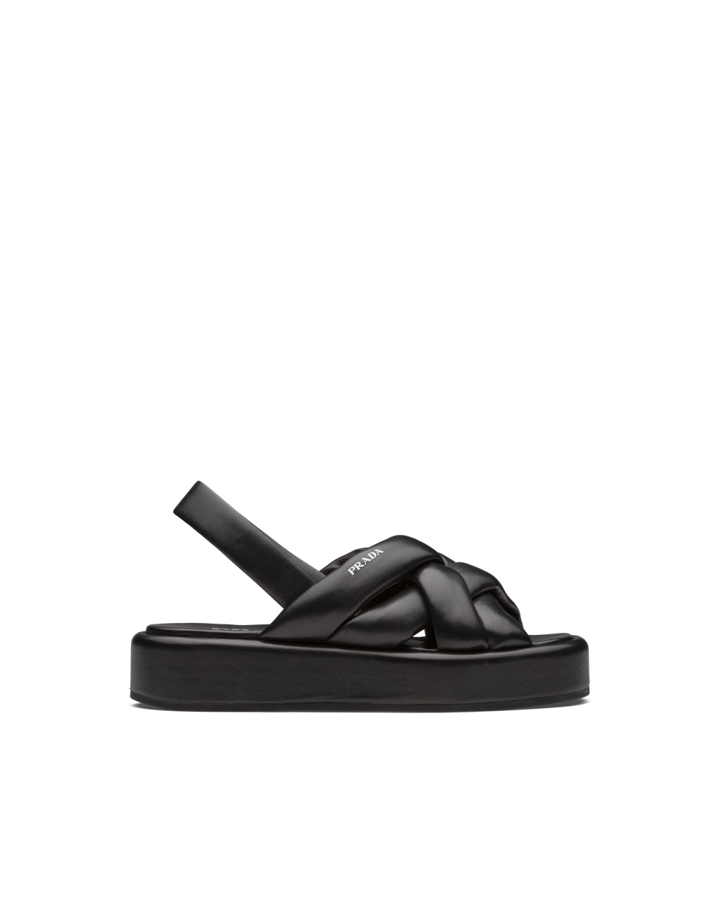 Prada Nappa Kozene Flatform Sandals Čierne | PRKVZJ724